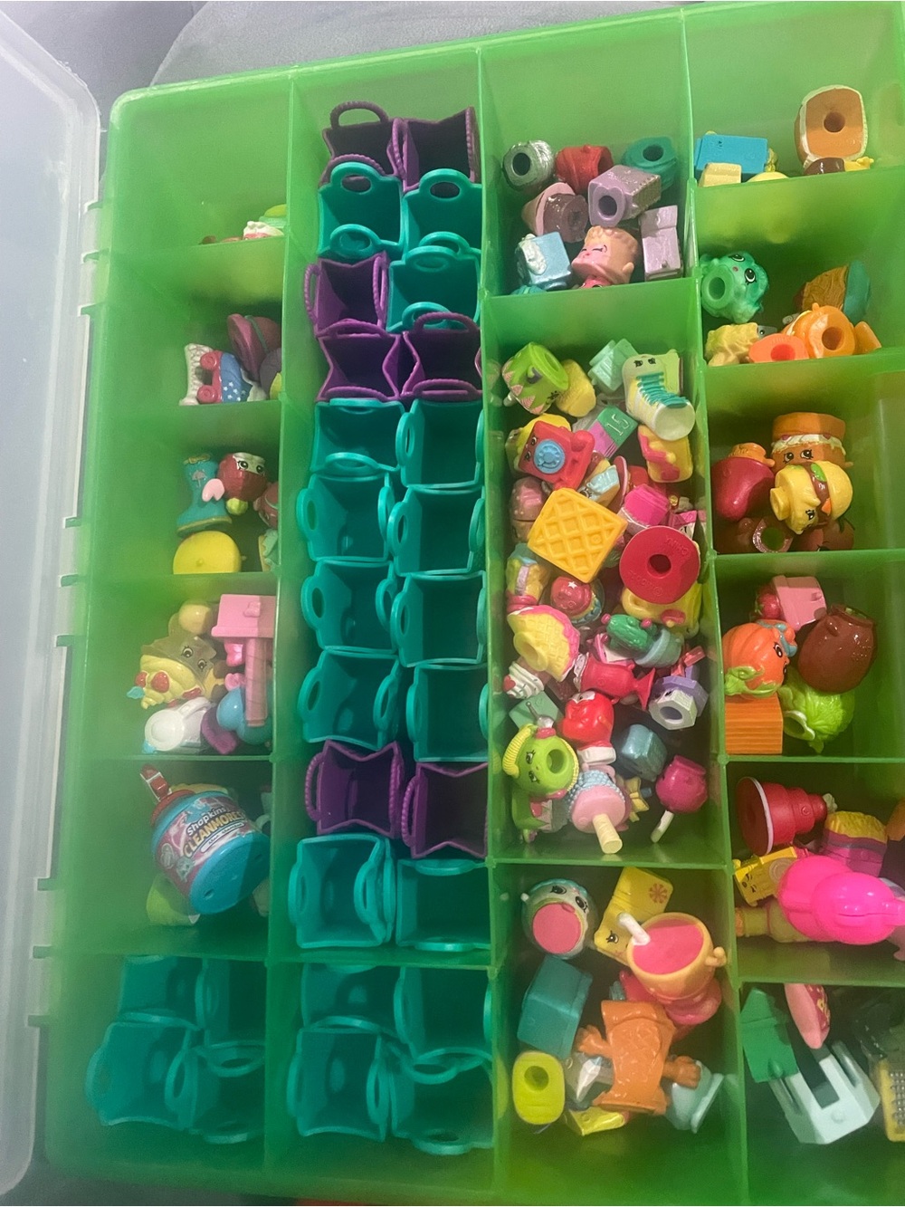 Shopkins Assorted Mini Figures Lot w/ My Shopkin Bin Case, Plastic